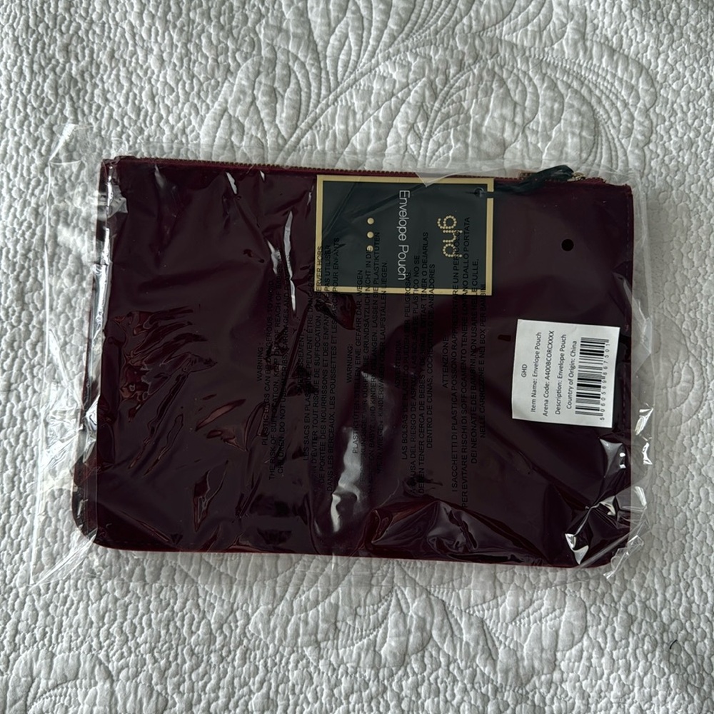 NWT purple velvet envelope pouch 8x11